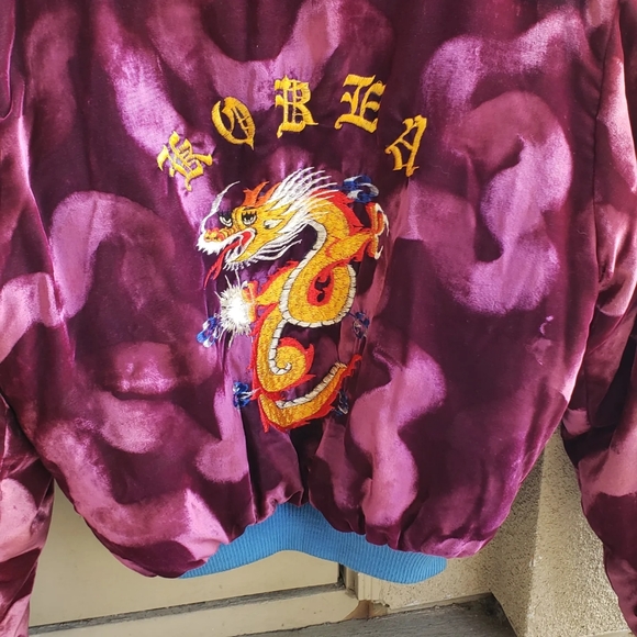 Vintage Jacket Souvenir Korea sz Large velvet - Picture 3 of 5